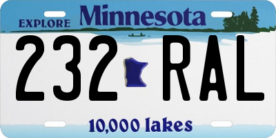 MN license plate 232RAL
