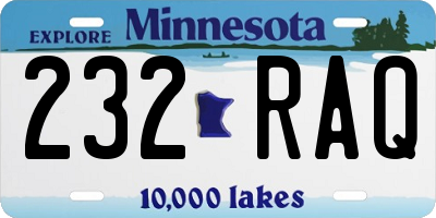 MN license plate 232RAQ