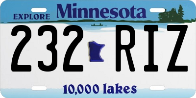MN license plate 232RIZ
