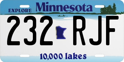 MN license plate 232RJF
