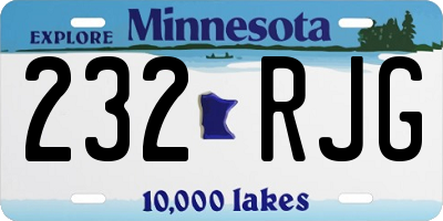 MN license plate 232RJG
