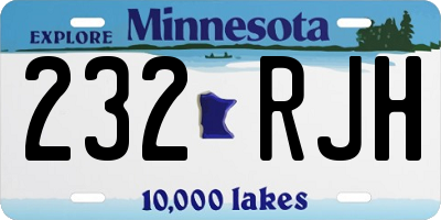 MN license plate 232RJH