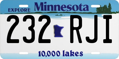 MN license plate 232RJI