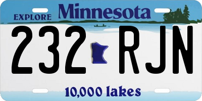 MN license plate 232RJN