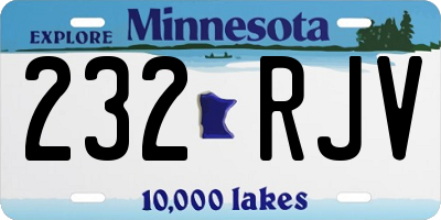MN license plate 232RJV
