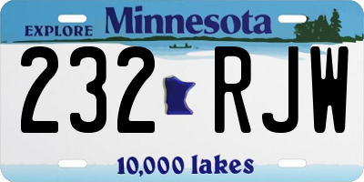 MN license plate 232RJW