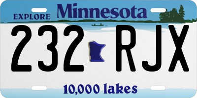 MN license plate 232RJX