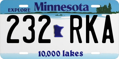 MN license plate 232RKA