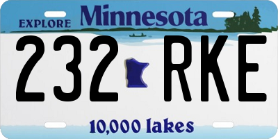 MN license plate 232RKE