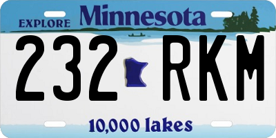 MN license plate 232RKM