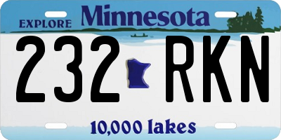 MN license plate 232RKN