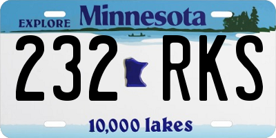 MN license plate 232RKS