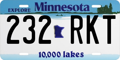 MN license plate 232RKT