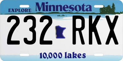 MN license plate 232RKX