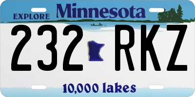 MN license plate 232RKZ