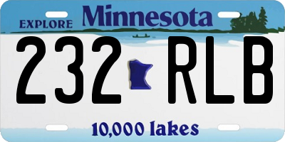 MN license plate 232RLB
