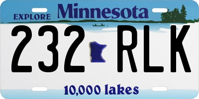 MN license plate 232RLK