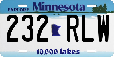 MN license plate 232RLW