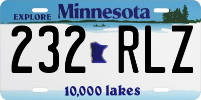 MN license plate 232RLZ