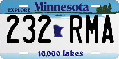 MN license plate 232RMA