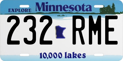 MN license plate 232RME