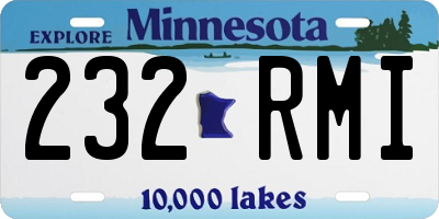MN license plate 232RMI