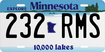 MN license plate 232RMS