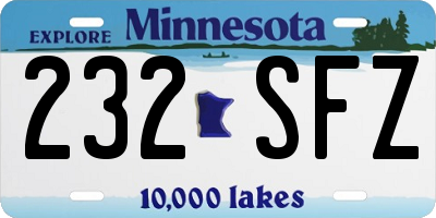 MN license plate 232SFZ