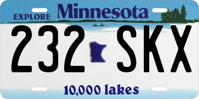 MN license plate 232SKX