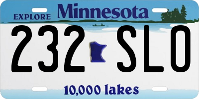 MN license plate 232SLO