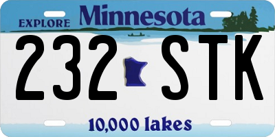 MN license plate 232STK