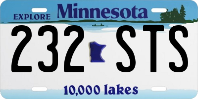 MN license plate 232STS