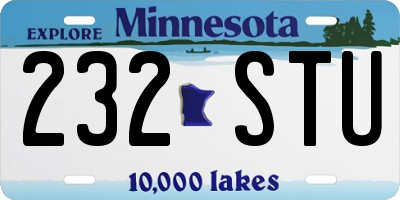MN license plate 232STU