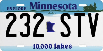 MN license plate 232STV