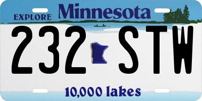 MN license plate 232STW
