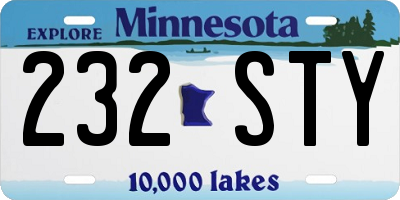 MN license plate 232STY