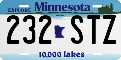 MN license plate 232STZ