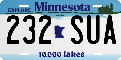 MN license plate 232SUA