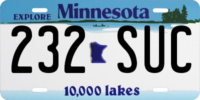 MN license plate 232SUC