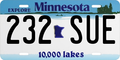 MN license plate 232SUE