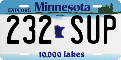 MN license plate 232SUP