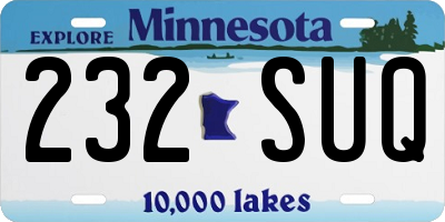 MN license plate 232SUQ