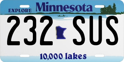 MN license plate 232SUS