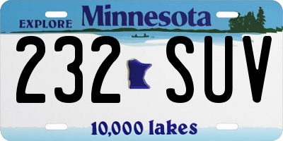 MN license plate 232SUV