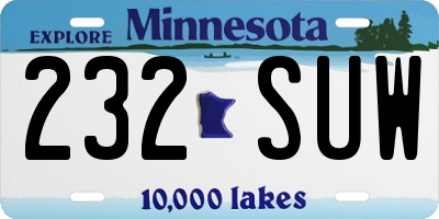 MN license plate 232SUW