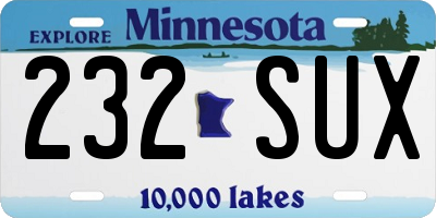 MN license plate 232SUX