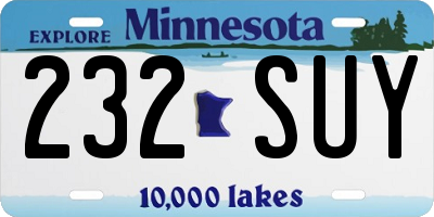 MN license plate 232SUY