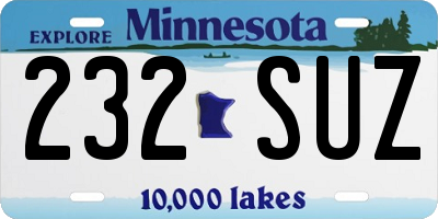 MN license plate 232SUZ