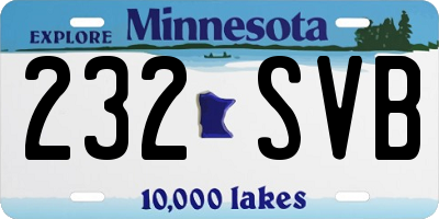 MN license plate 232SVB