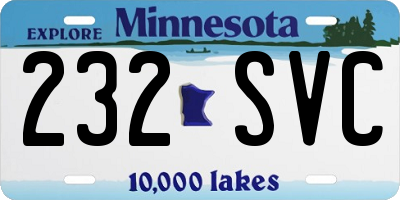 MN license plate 232SVC